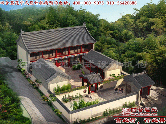 二層四合院效果圖 清新雅致的的二層四合院設(shè)計。